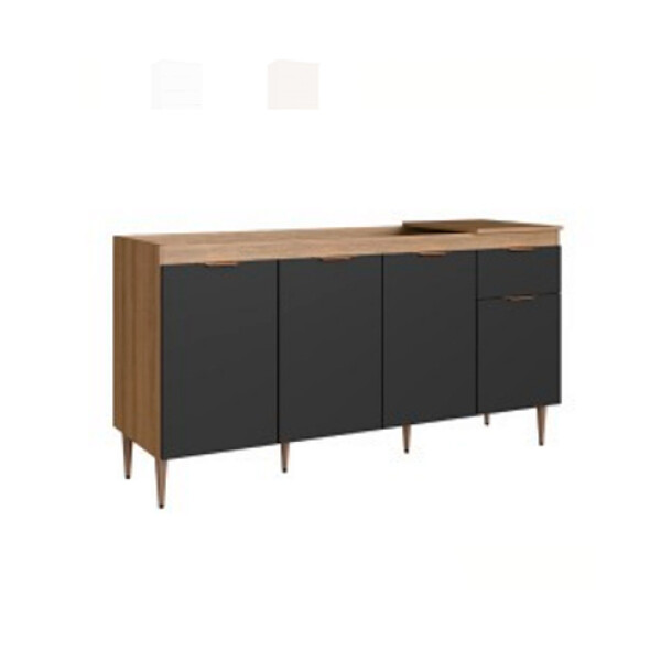 BAJO MESADA INEY- VE 2706- 1.60 m-4 Ptas 1 Caj.-Miel-Grafito Sin color