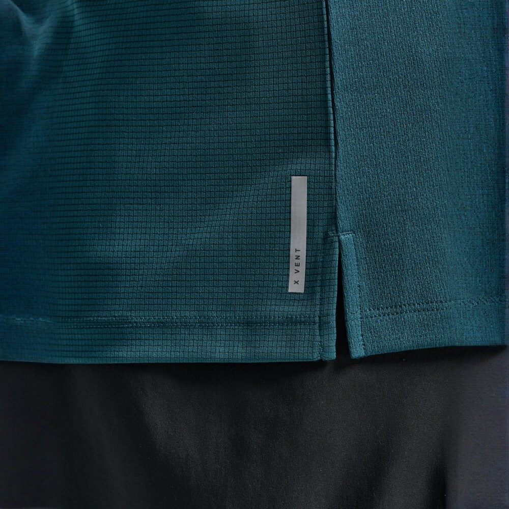 Polo Running Aero Mesh Tee Hombre Dark Moss/silver Reflective