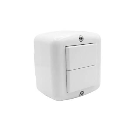 CAJA EXTERIOR CON 2 INTERRUPTORES UNIPOLARES ATENEA Caja Exterior con 2 Interruptores Unipolares Atenea Blanco