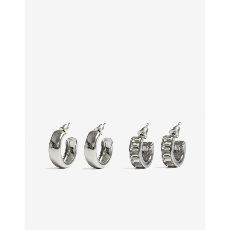 Aros Argollas Set Strass Cristal