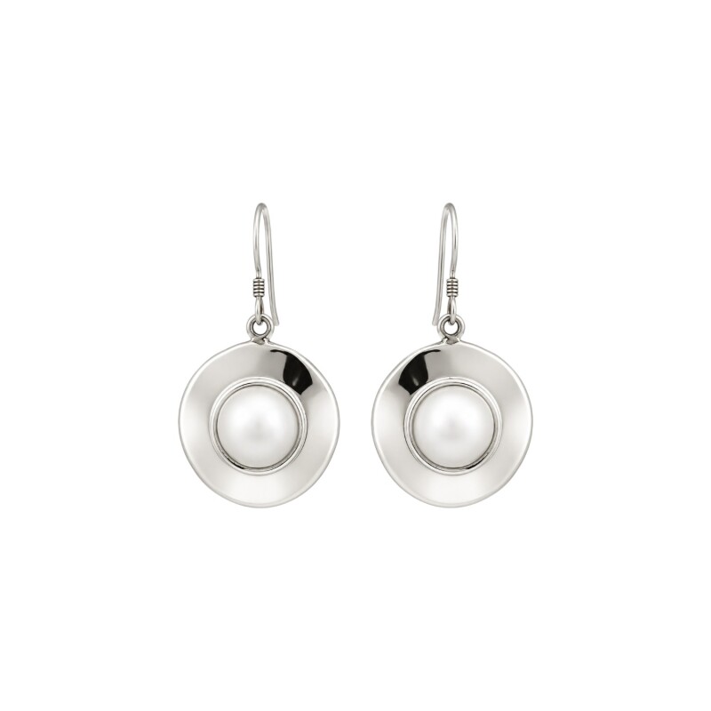 Caravanas círculo nacar - plata 925 - nacar - CA8442 conpiedra