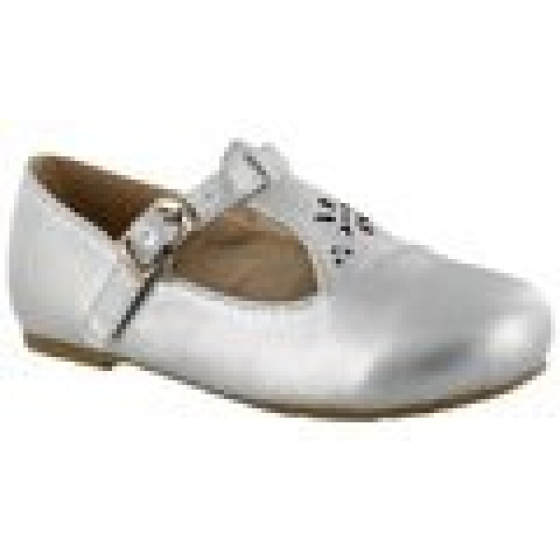 Ballerinas Infantiles Croco Kids con Hebilla Plateado