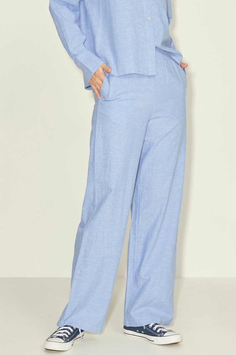 Pantalón Lino Regular Fit Kira Cashmere Blue