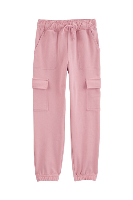 Pantalón cargo de algodón, rosado Sin color