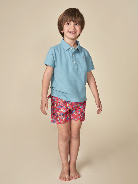 Traje De Baño Estampado Liberty Fresa Brillante