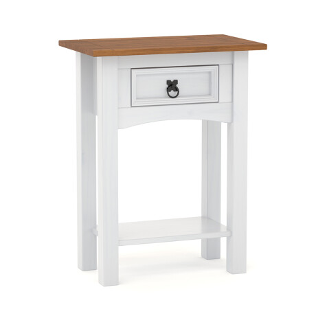 Mesa de Luz 1 Cajón Línea Naturale Blanco/Roble