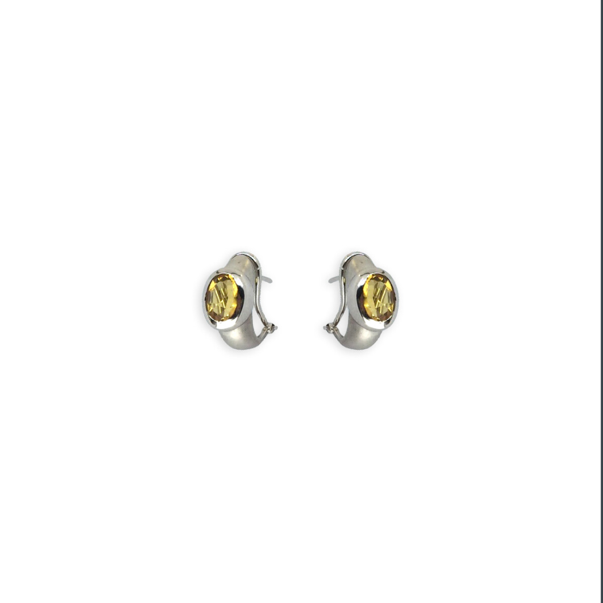 Caravanas de oro blanco 18k con citrino N8756W/6 