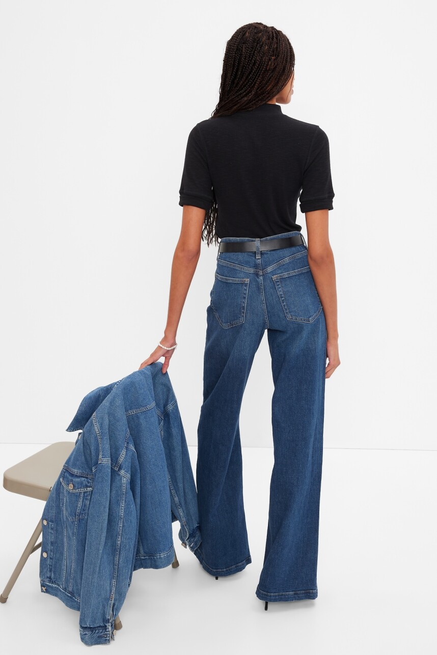 Jean Stride Tiro Alto Mujer Dark Wash