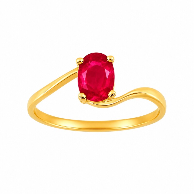 Anillo Solitario-Oro Bajo-Piedra Rubi-AN8134 conpiedra