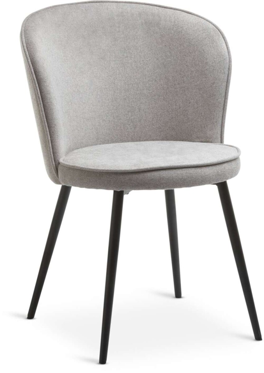 Silla De Comedor Risskov Tela - Gris Claro/Negro 