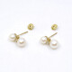 Caravanas En Oro 18K, Perlas Y Zirconias Caravanas En Oro 18K, Perlas Y Zirconias