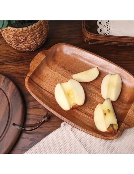 BANDEJA SEMI RECT.C/MANGOS MADERA 30.5X20X2.5CM BANDEJA SEMI RECT.C/MANGOS MADERA 30.5X20X2.5CM