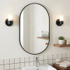Espejo Vertical Lumax Moddy Marco Ovalado y Luz Led 50x70cm Negro