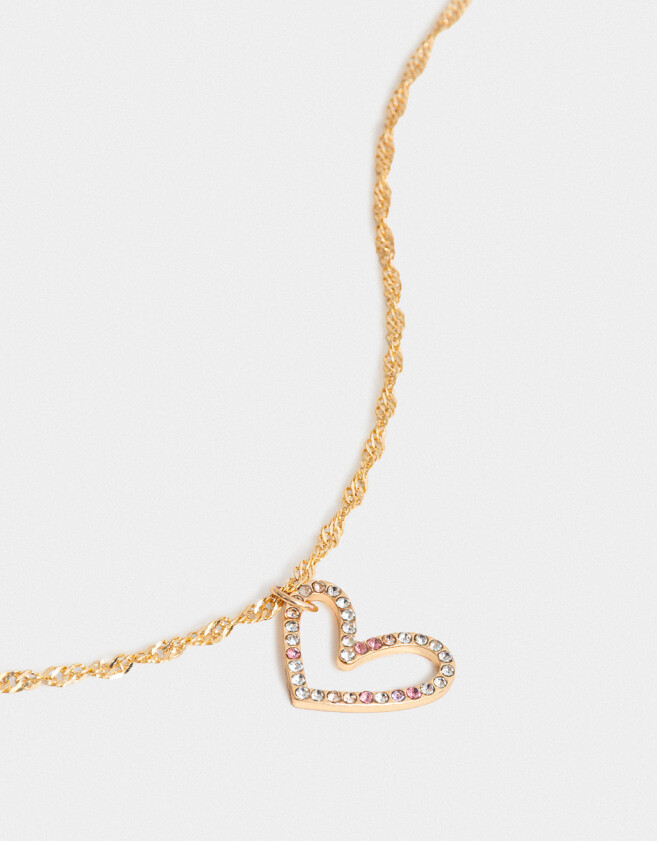 Cadena Corta con Dije Con corazón Cadena Corta Con Dije Corazón Dorado - Dorado