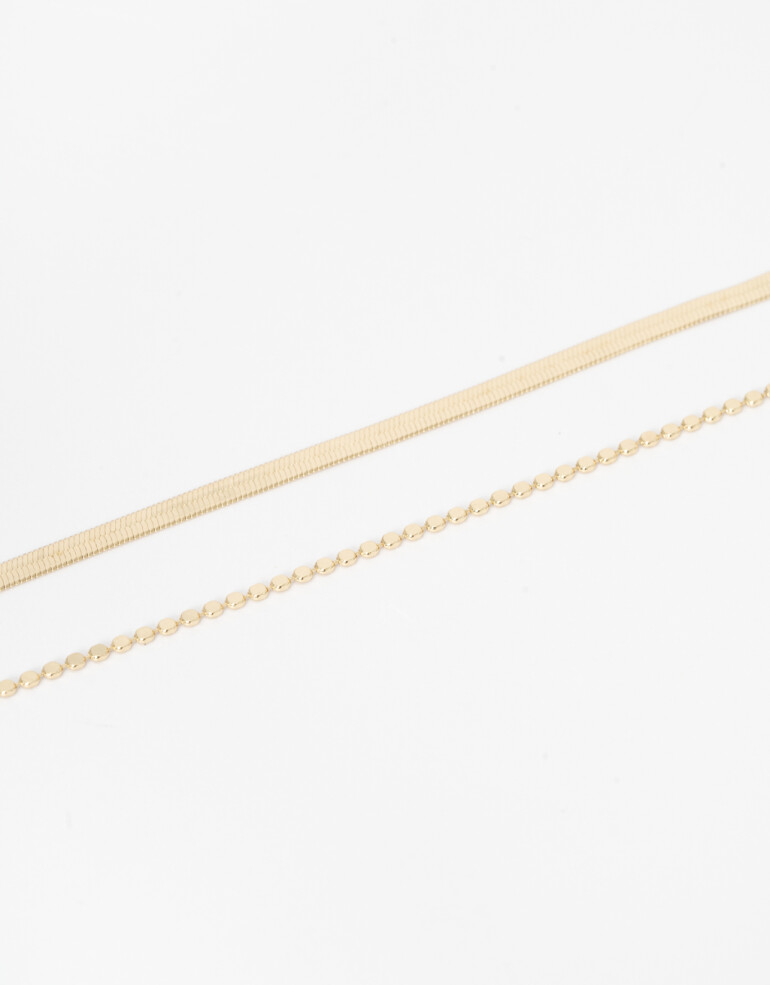 Collares Cortos Set De Collares - Dorado