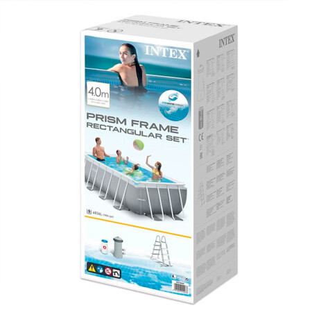Piscina Intex Estructural 6836L 400x200x100+Bomba Gris claro