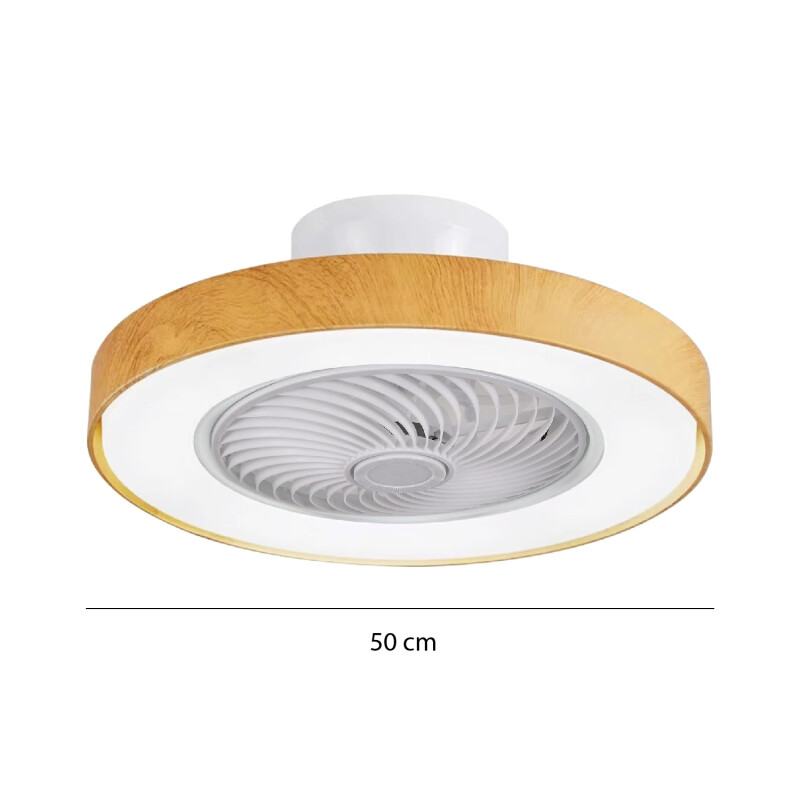 VENTILADOR DE TECHO DETROIT 20W Luminaria LED y Ventilador de Techo con Control Remoto CCT Detroit Wood