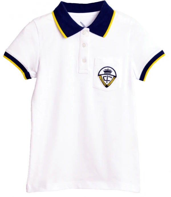 Remera Polo femenina Instituto Crandon Blanco