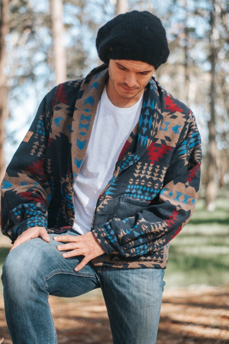 Navajo Cardigan Men Azul