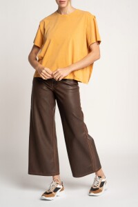 Remera Algodón Manga Corta Amarillo Mostaz