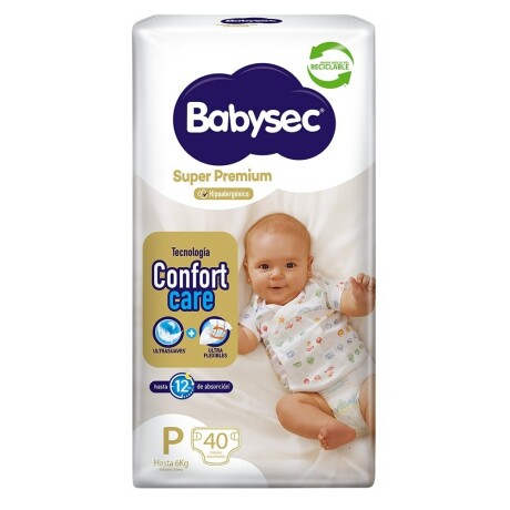 Pañales Babysec Super Premium Pequeño X40 Para Bebé Pañales Babysec Super Premium Pequeño X40 Para Bebé