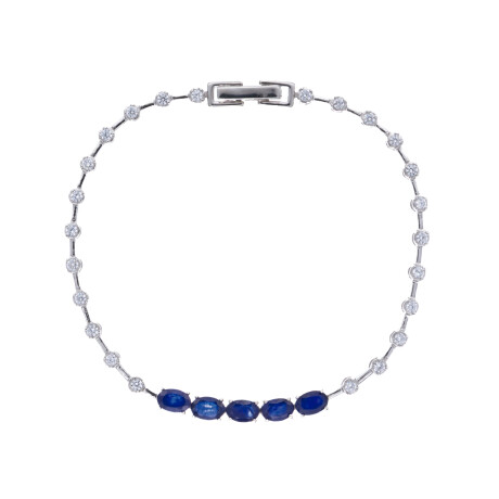 Pulsera de Plata rodinada y Záfiro azul Pulsera de Plata rodinada y Záfiro azul