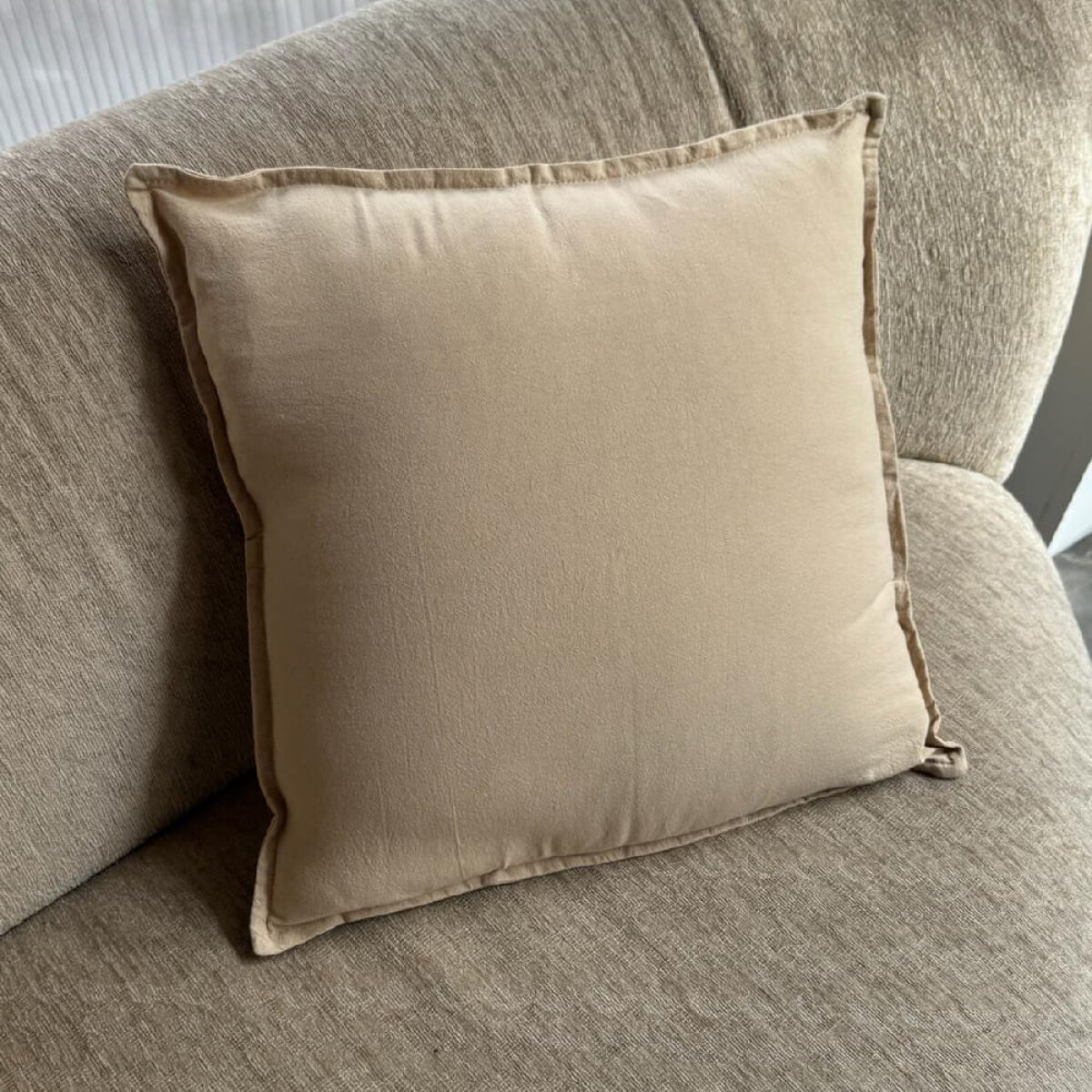 Funda de almohadón algódón 45x45cm - beige 