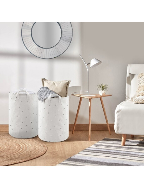 CESTO P/ROPA TELA CANVAS D40x55CM 70L BLANCO CESTO P/ROPA TELA CANVAS D40x55CM 70L BLANCO