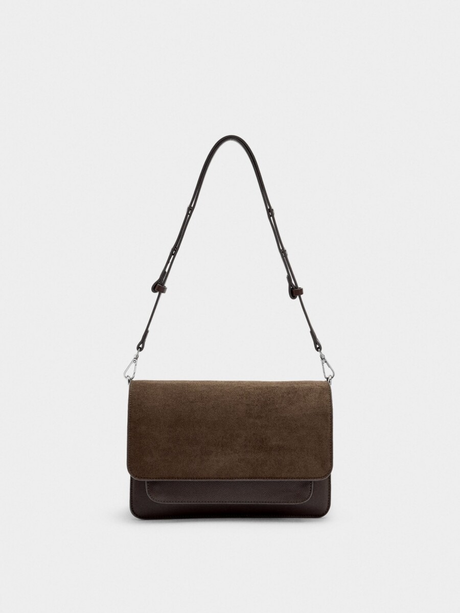 Bolso Bandolera Con Solapa marron
