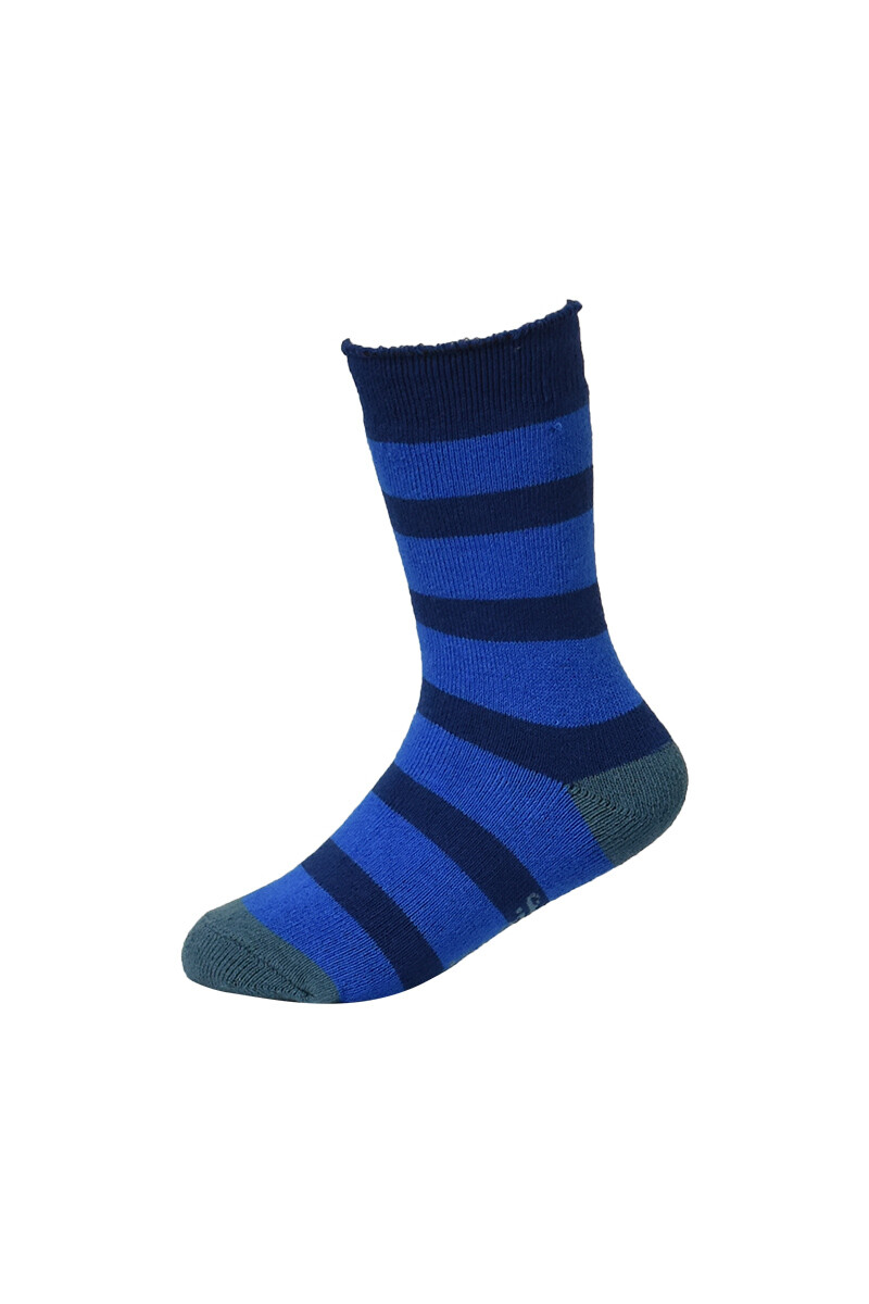 Media soft para niños - Azul rayada 