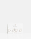 Aros Argollas Set Strass Set De Argollas Con Cubic - Plateado Rodio