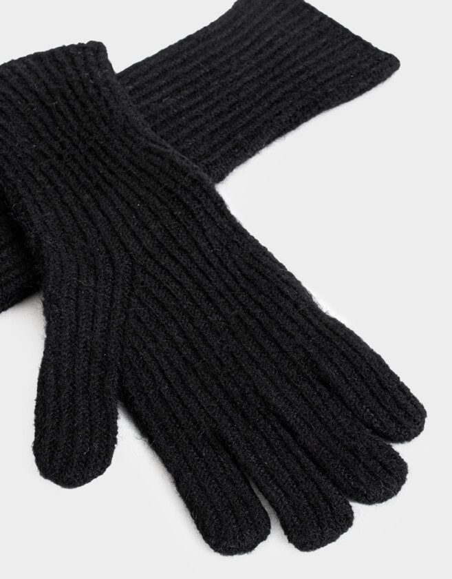 Guantes Varios Romántico Guantes Tejidos Largos - Negro