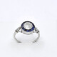 Anillo Platino, Brillantes Y Zafiros Sinteticos Anillo Platino, Brillantes Y Zafiros Sinteticos