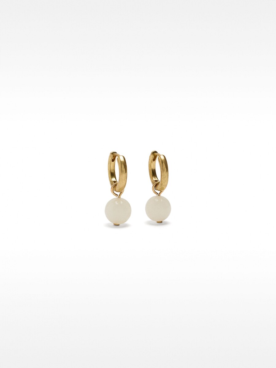 Aros Con Piedras blanco