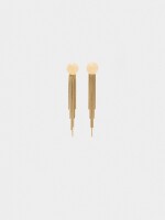 Pendientes Largos Con Flecos Metálicos beige