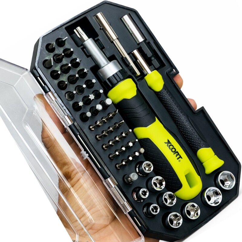 XCORT JUEGO CR-V 56 PIEZAS DESTORNILLADOR CRIQUET + ADAPTADO Xcort Juego Cr-v 56 Piezas Destornillador Criquet + Adaptado