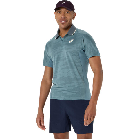 Polos Tenis Match Jacquard Polo SS Top Hombre Foggy Teal