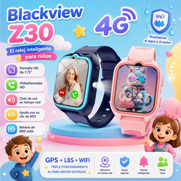 Smartwacht Blackview Z30 Kids Niño Niña 4g AZUL