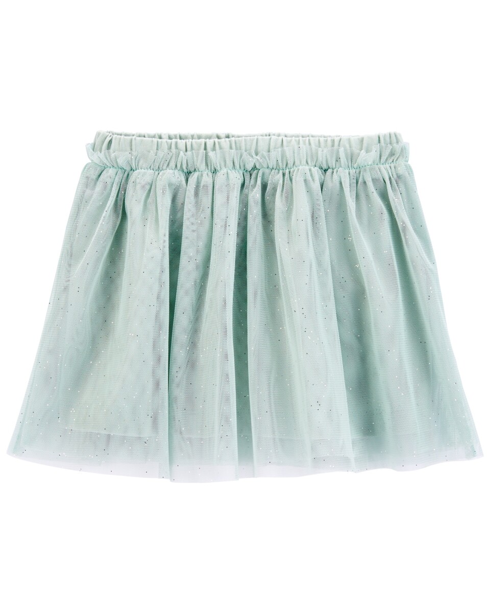 Pollera de algodón con tul y brillos 