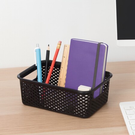 CESTO CANASTO ORGANIZADOR 17X12X6CM NEGRO
