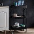 Carro Organizador 3 Estantes Con Ruedas Multiuso Plegable Color Variante Negro