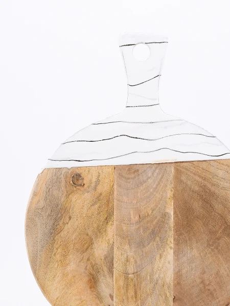 TABLA REDONDA CON DETALLE MADERA