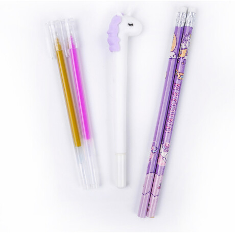 Set De Papelería Infantil Unicornio Violeta Set De Papelería Infantil Unicornio Violeta