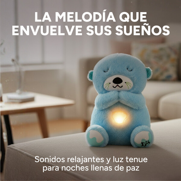 Peluche Nutria Bebé Respira Y Relaja Dormir Niño Tendencia Variante Color Celeste