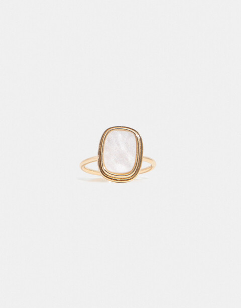 Anillos Chicos Acrilico Anillo Con Acrílico - Dorado