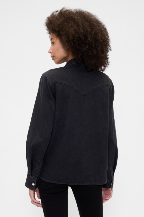 Camisa De Jean Western Mujer Black Wash