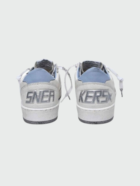 Golden Goose - Championes de cuero acordonados, Ball star Blanco