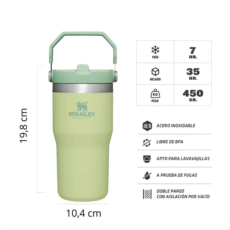 Vaso Térmico Stanley IceFlow Flip Straw 591ml Para Bebidas Frías En Movimiento Citron