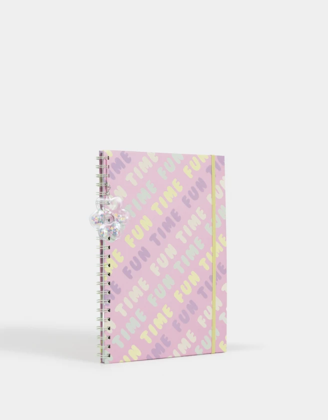 Anotadores Cuadernos y Memos Estampados Cuaderno A4 Con Dije Flor - Combinacion Multicolor