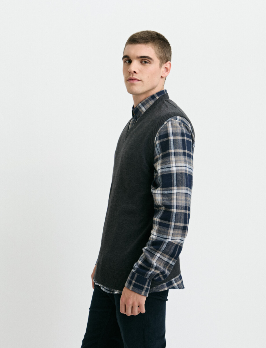 470885 CHALECO HARRINGTON LABEL Gris Oscuro